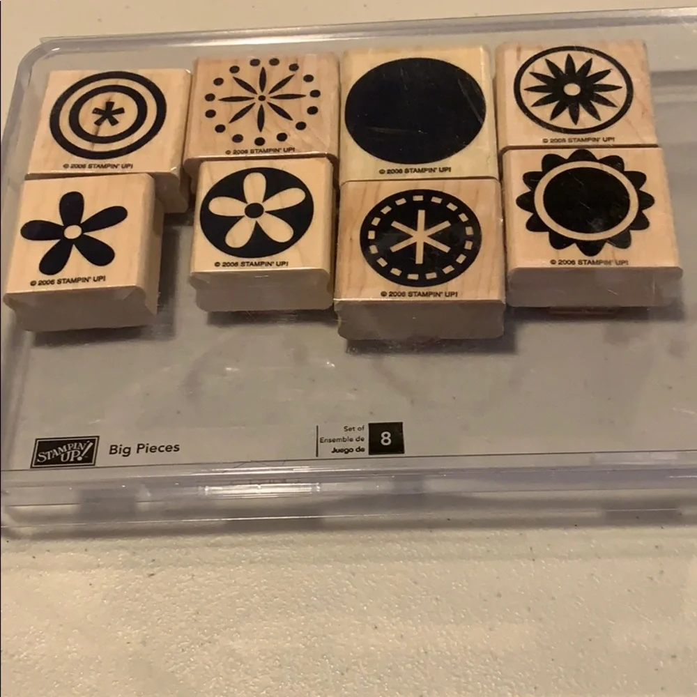 🎭 3/$25 - Stampin Up Big Pieces wood block set of 8